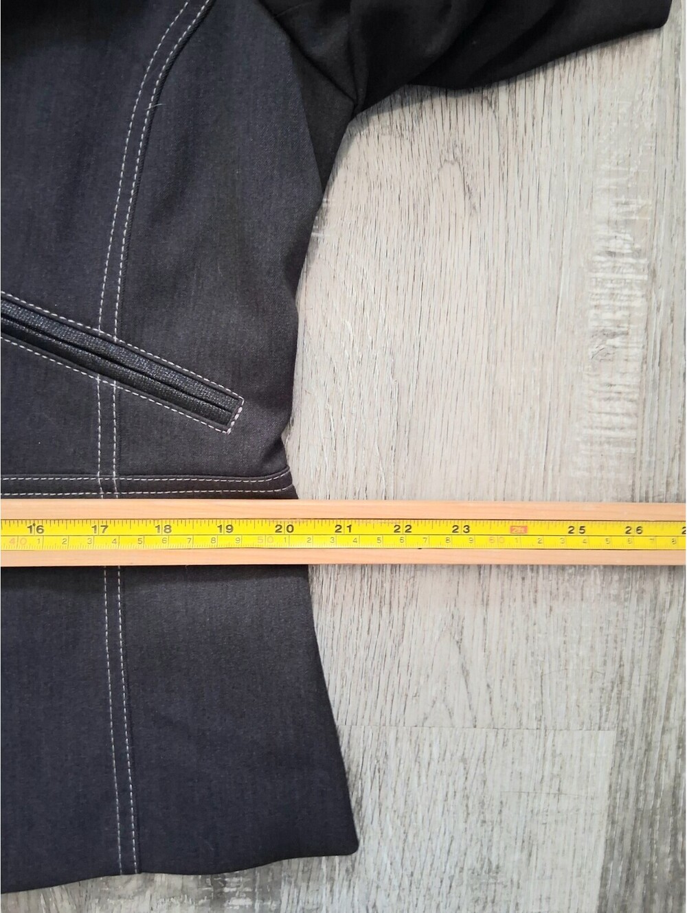 Conrad C Proportion Petite Size 16 Black Gray Contrast Stitch Skirt Suit Set - Picture 11 of 15